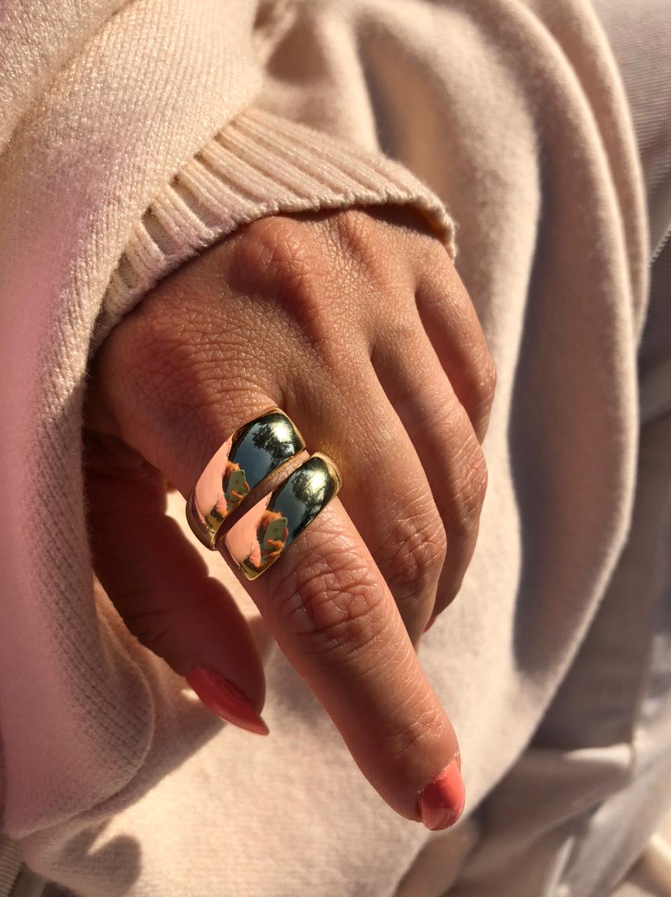 Anel Regulável em Banho de Ouro