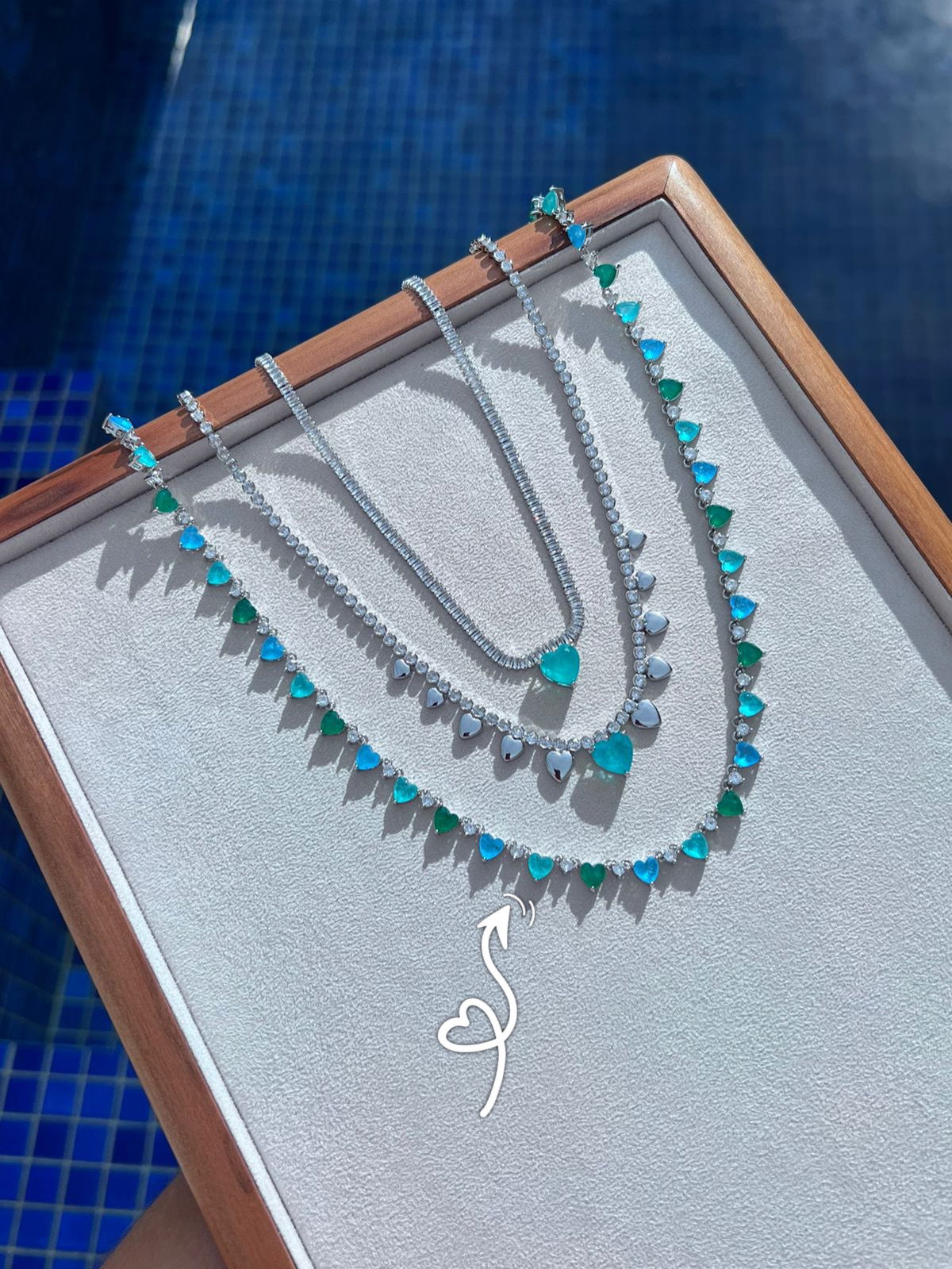 Riviera Maleável com Zircônia Cristal e Fusion ( Fecho Joia)em Banho Ródio Branco