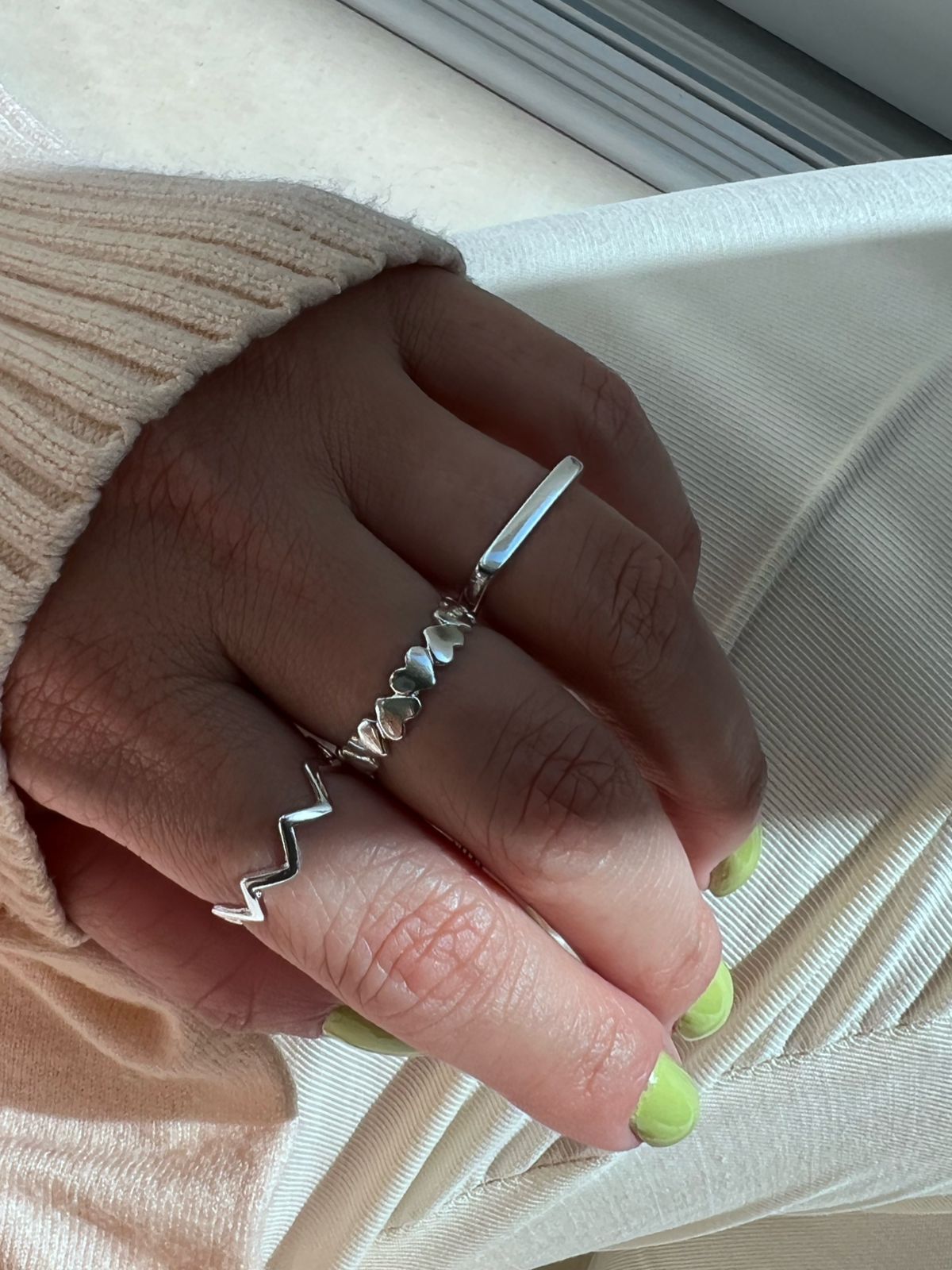 Anel Todo Quadrado em Banho de Prata