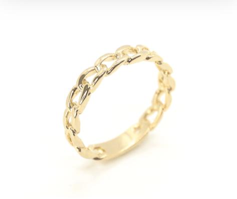 Anel Corrente Inspired em Banho de Ouro