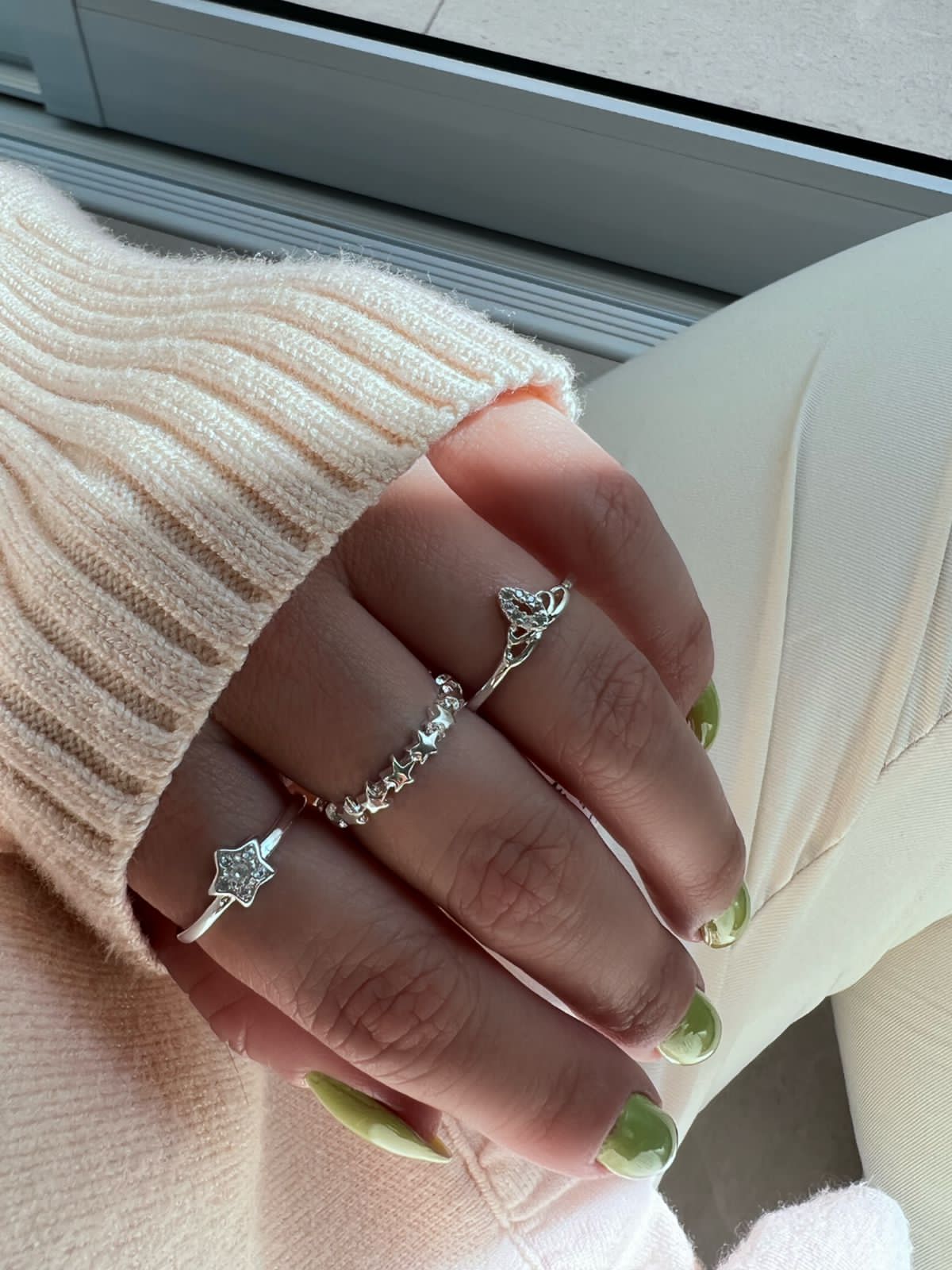 Anel Estrela Inspired em Banho de Prata