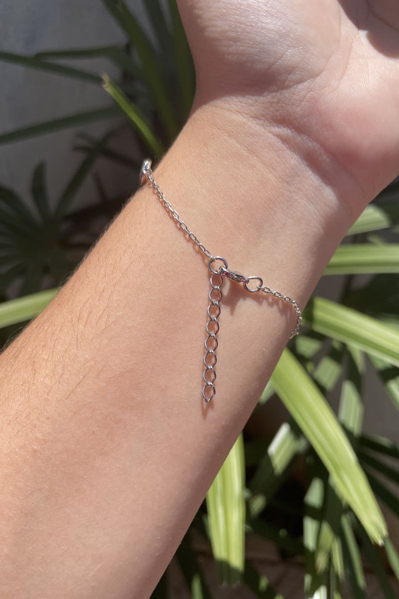 Pulseira Tiffany com 3 Zircônia em Banho Ródio Branco