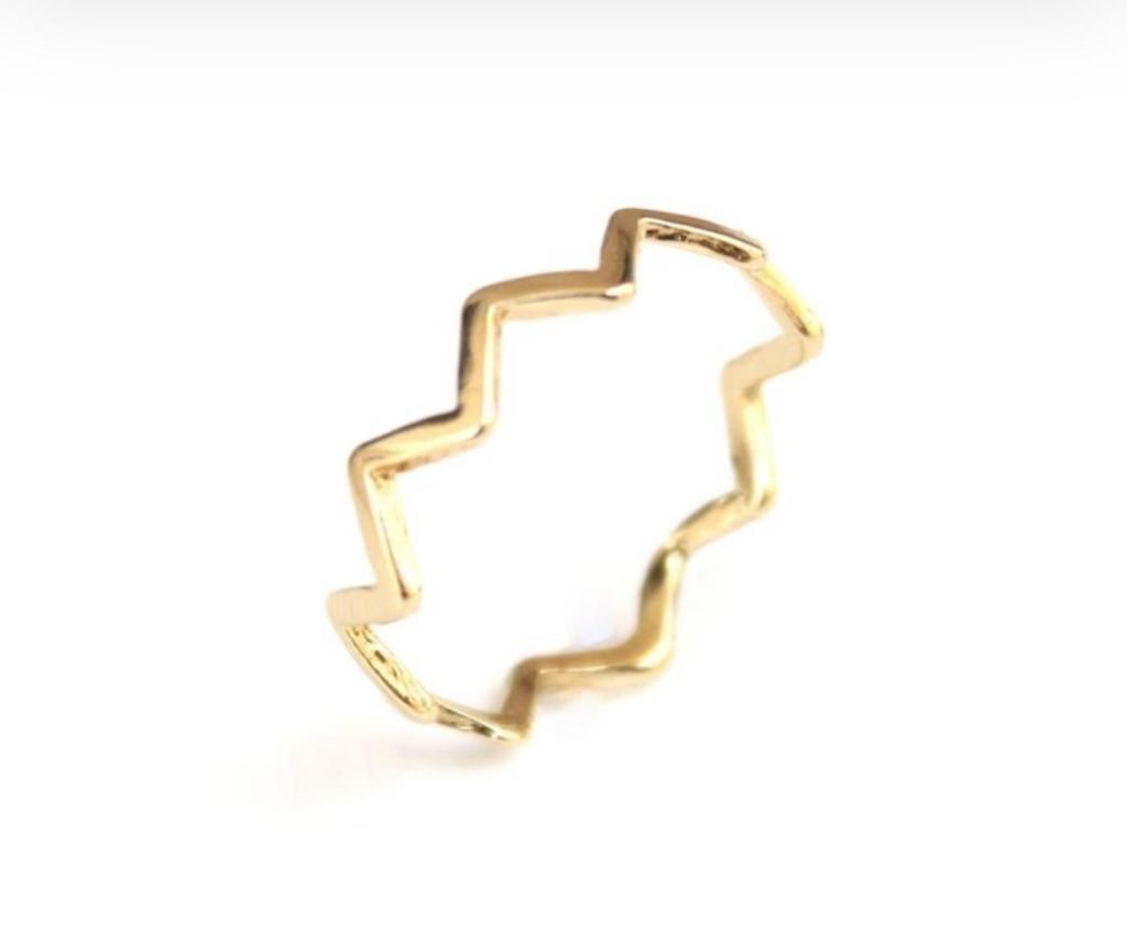 Anel Zig Zag Inspired em Banho de Ouro