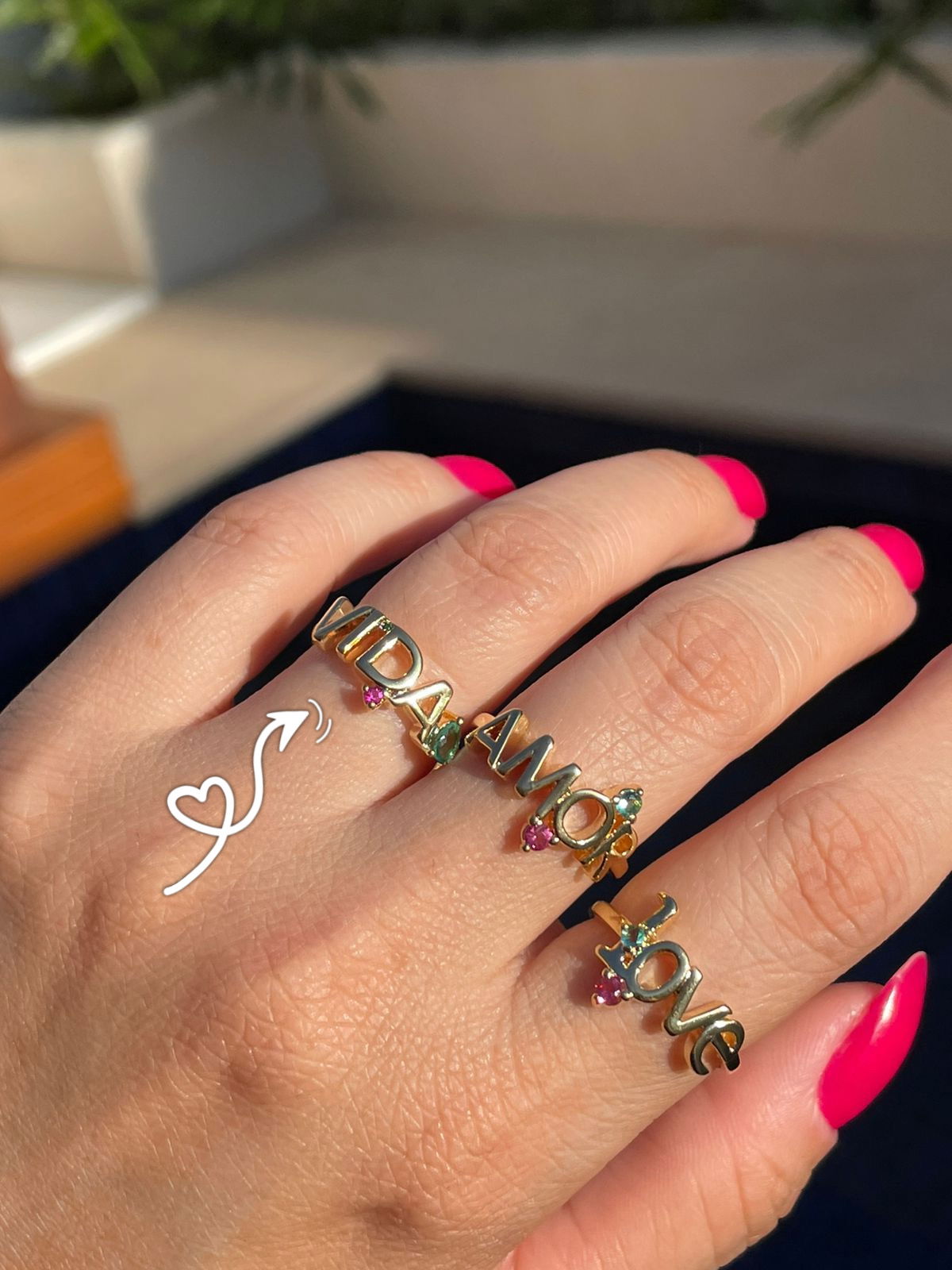 Anel “Vida” em Banho de Ouro