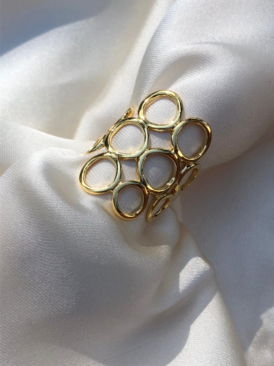 Anel 10 Mandamentos Inspired em Banho de Ouro