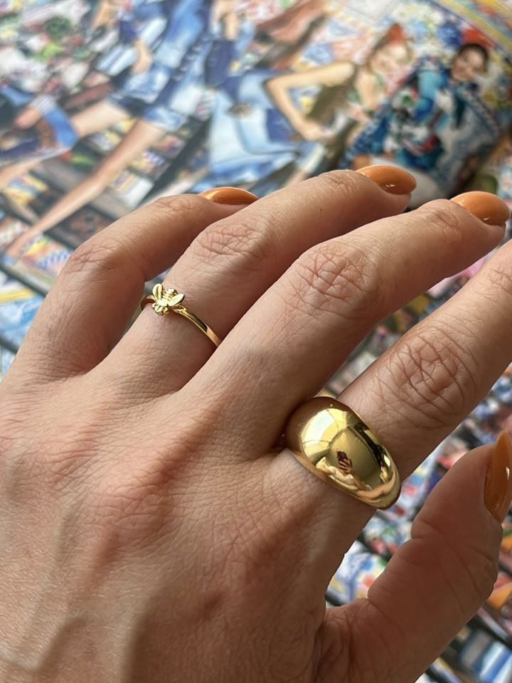 Anel Abelhinha Inspired em Banho de Ouro