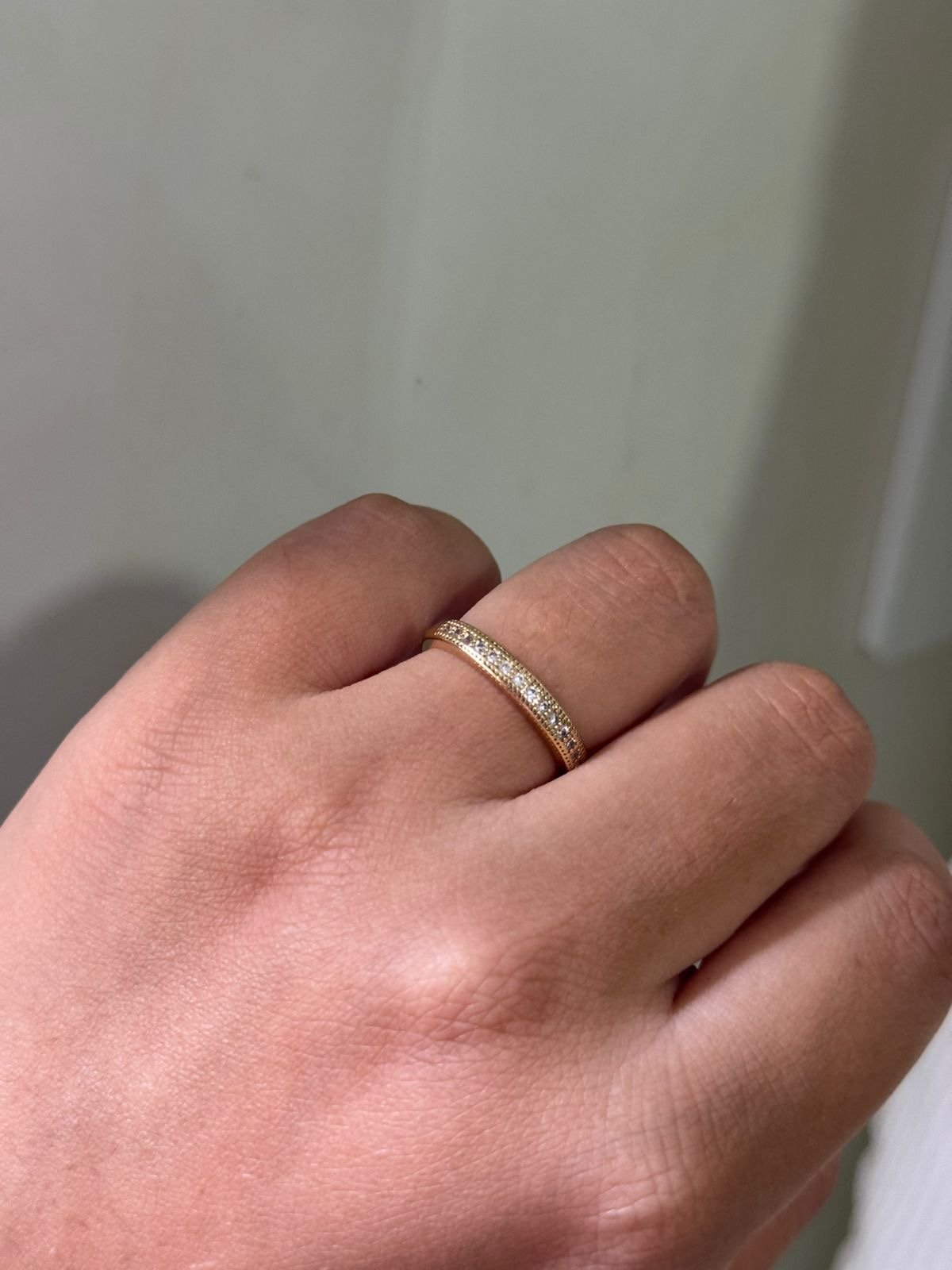 Anel Aparador com Zircônia Cristal em Banho de Ouro