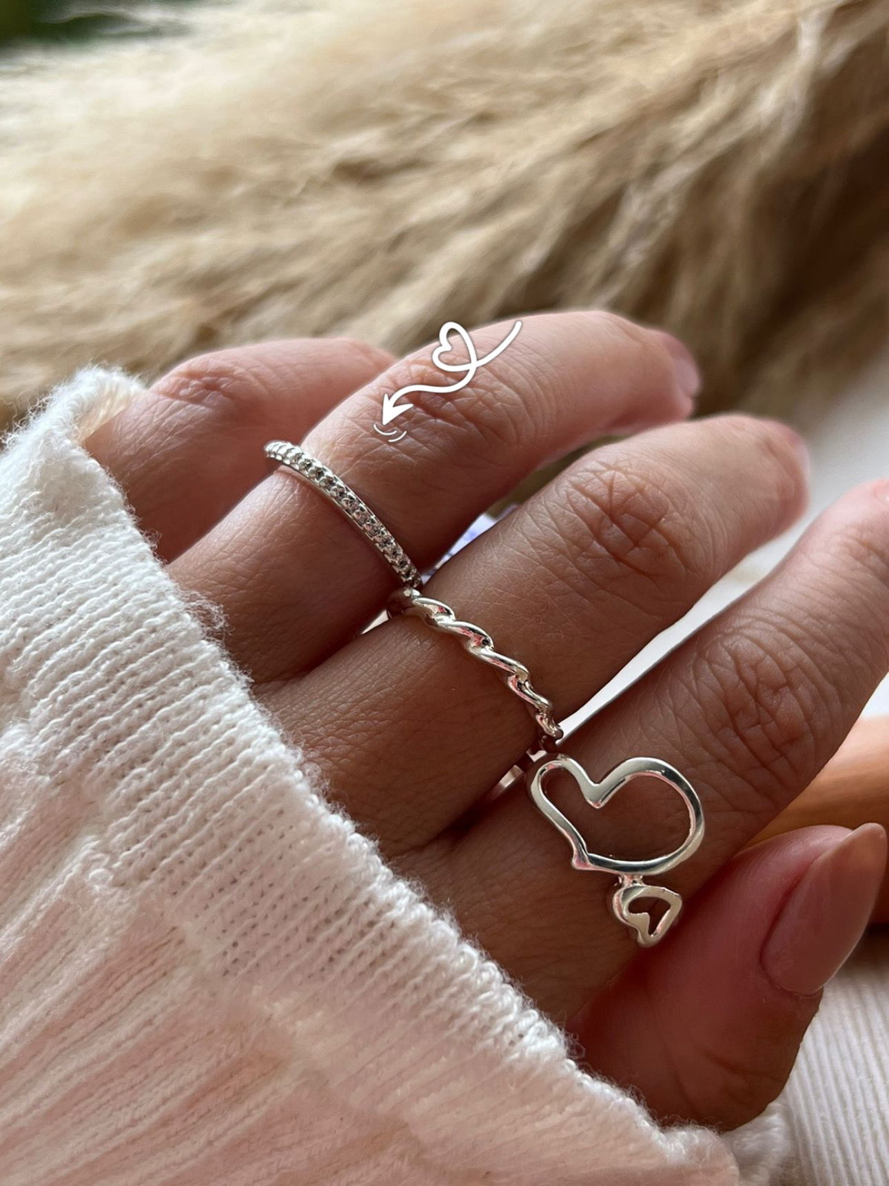 Anel Aparador com Zircônia Cristal em Prata 950