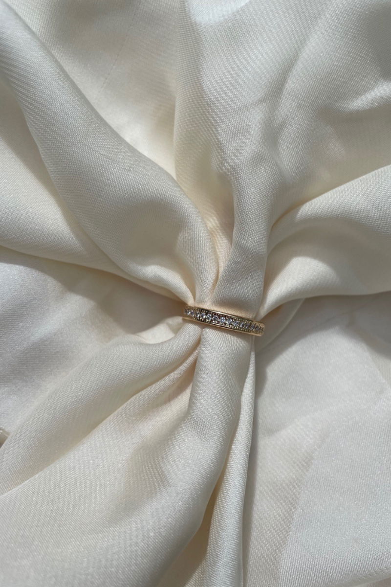 Anel Aparador de Aliança em Banho de Ouro