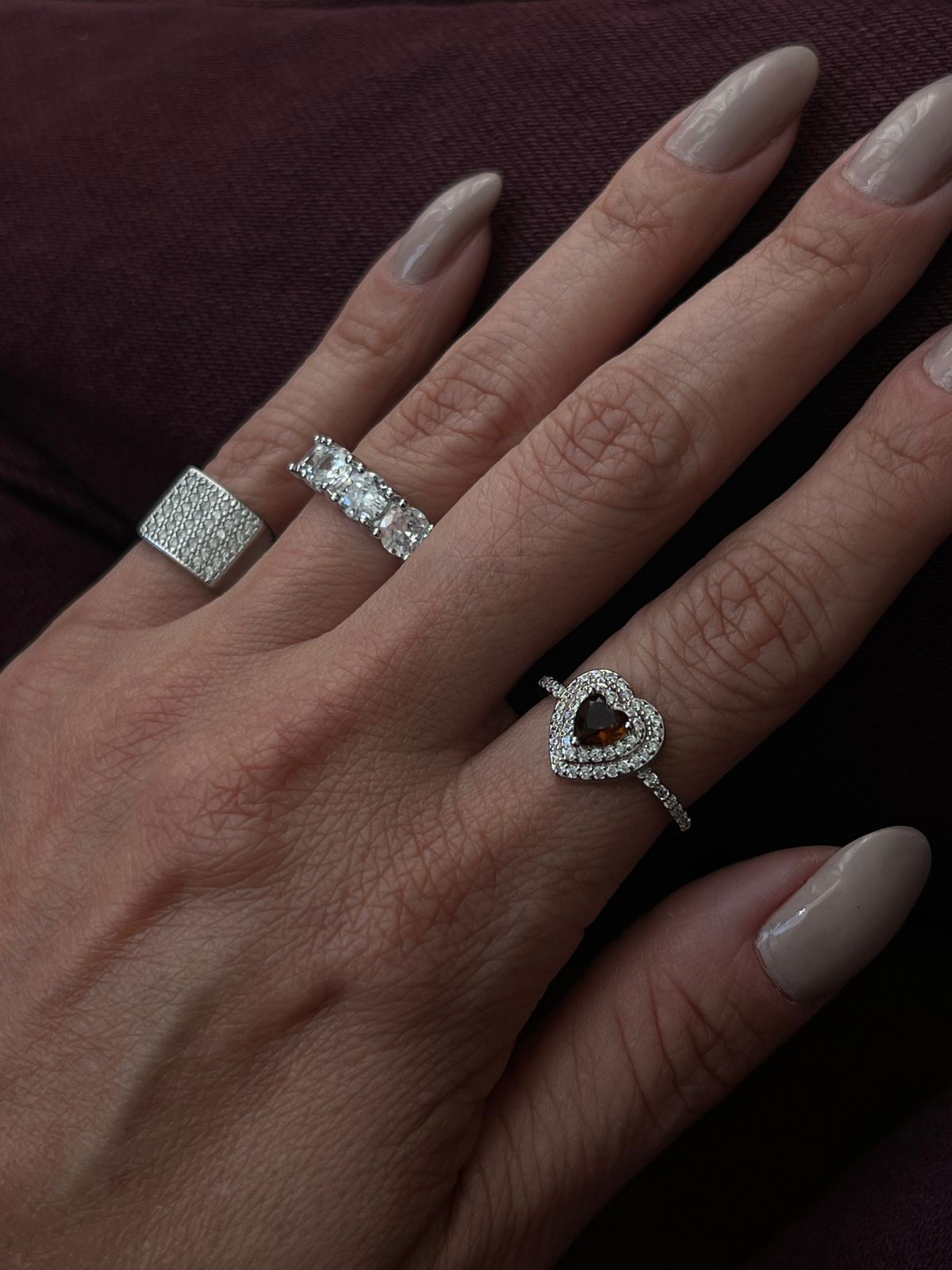 Anel Aparador de Aliança Zircônia Cristal 5mm em Banho de Ródio Branco