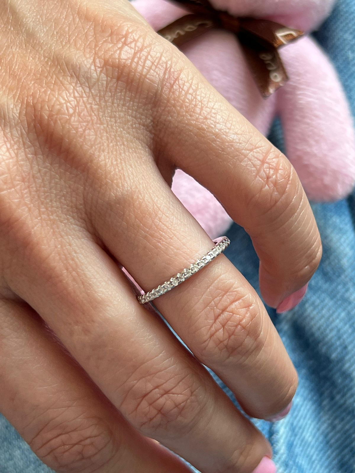 Anel Aparador de Aliança Zircônia Cristal em Banho de Ródio Branco