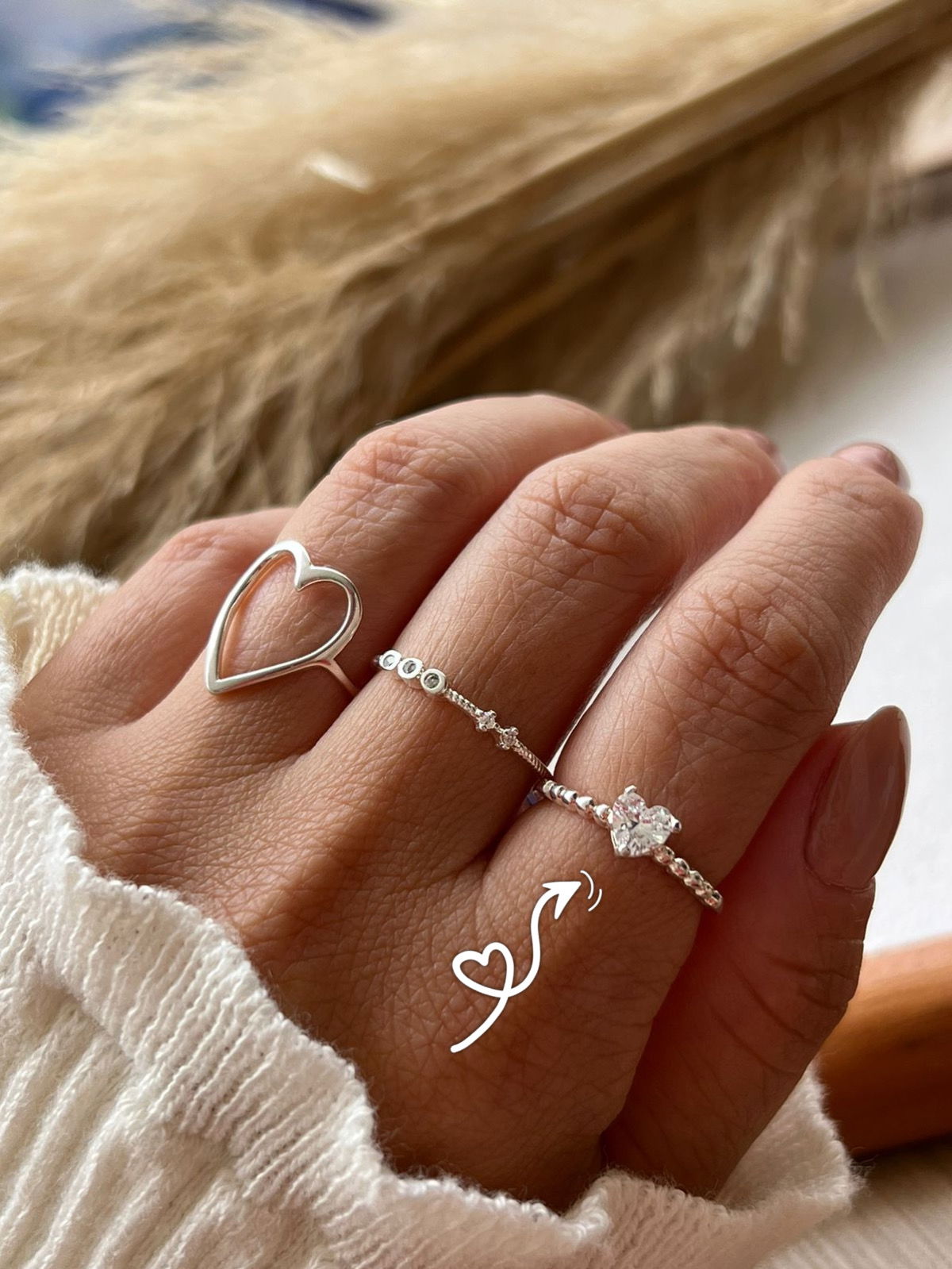 Anel com Pedra Coração P950