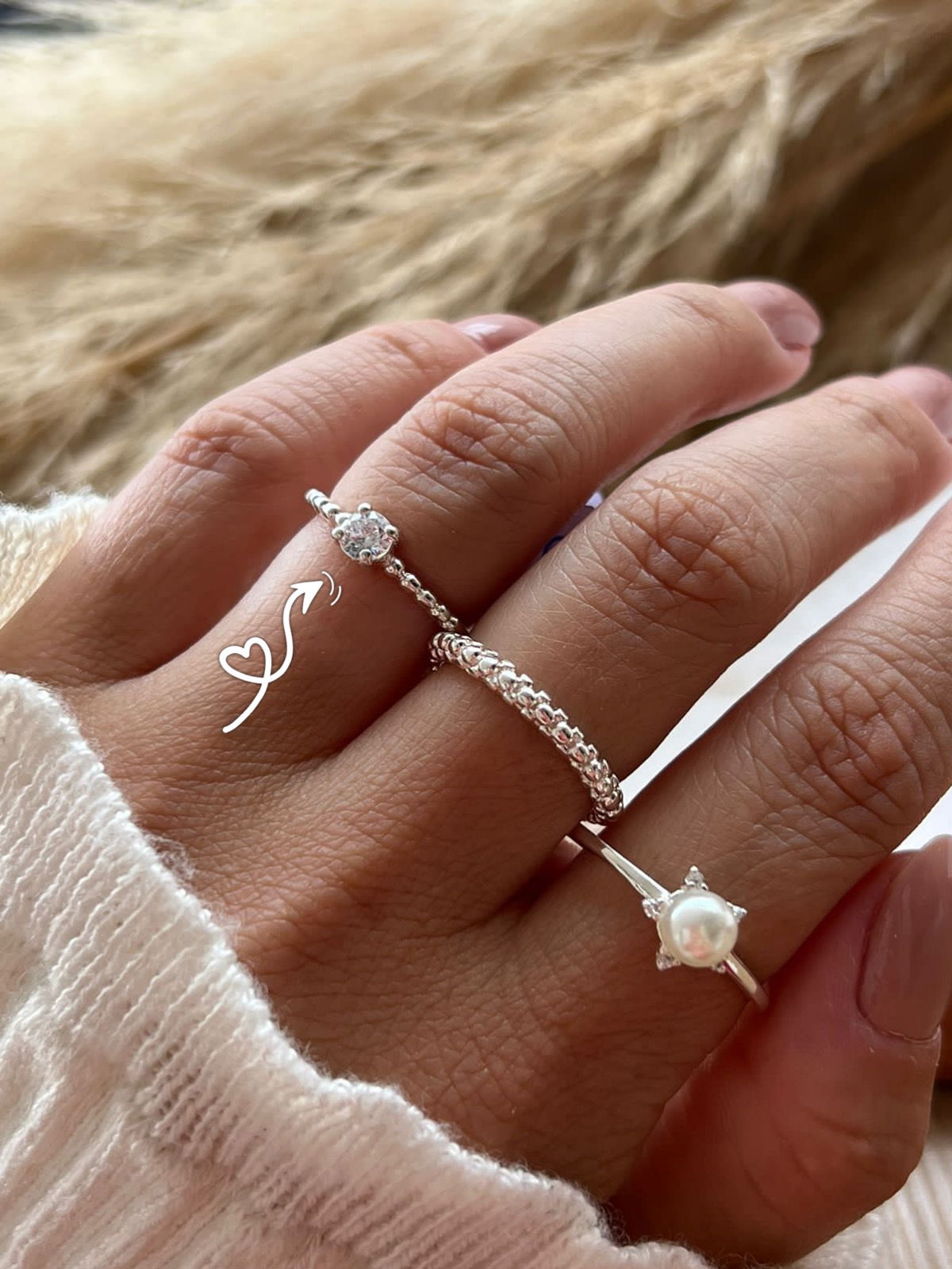 Anel com Pedra Redonda Prata 950