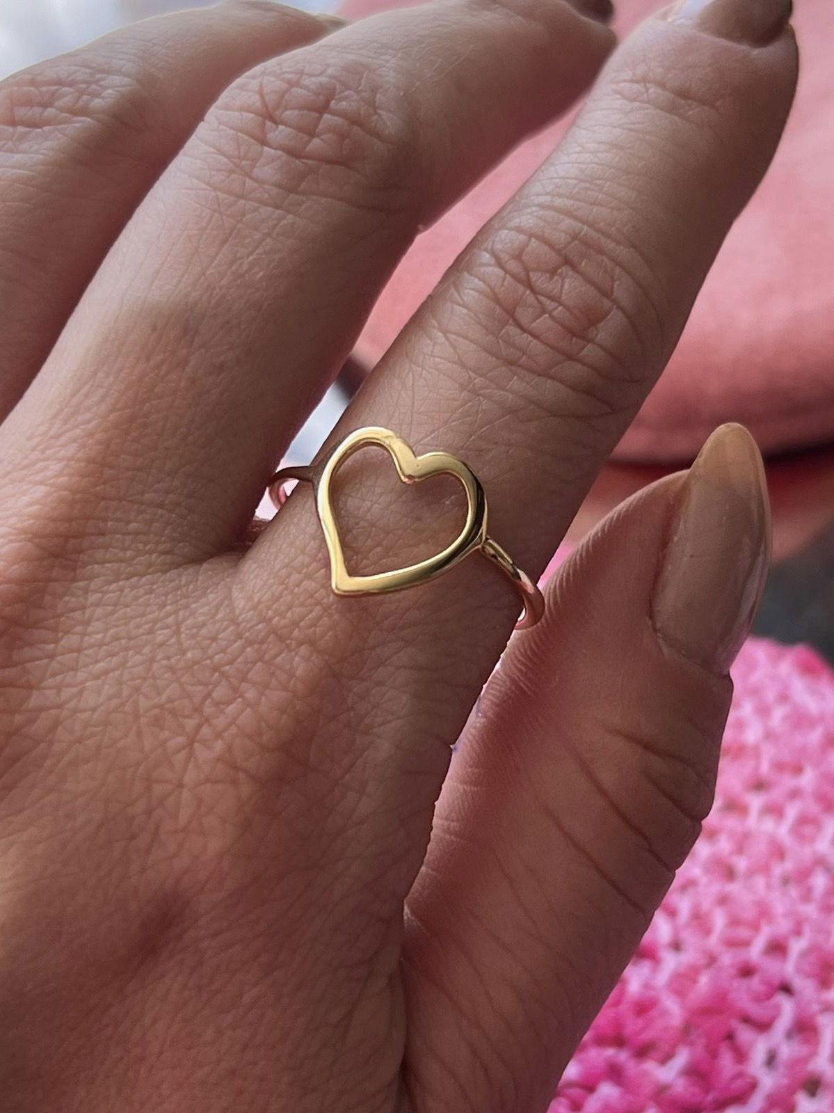 Anel Coração em Banho de Ouro