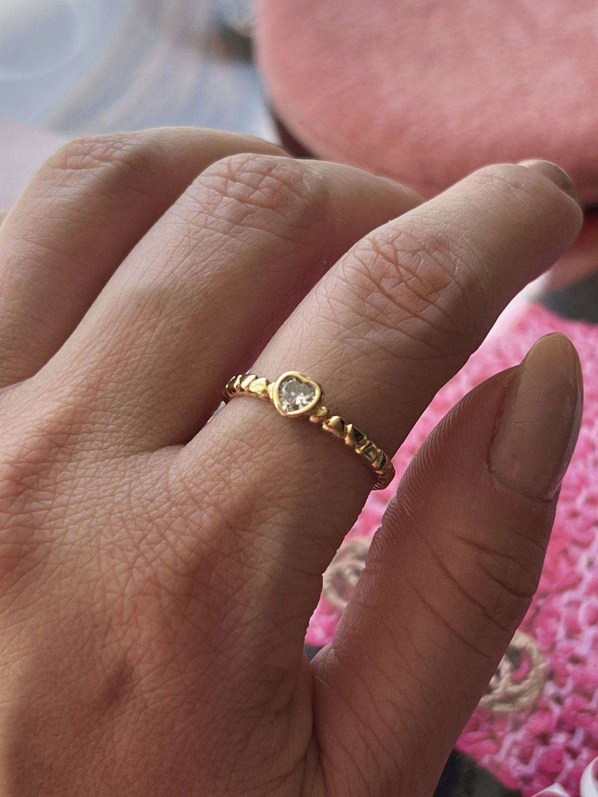 Anel Coração Inspired em Banho de Ouro