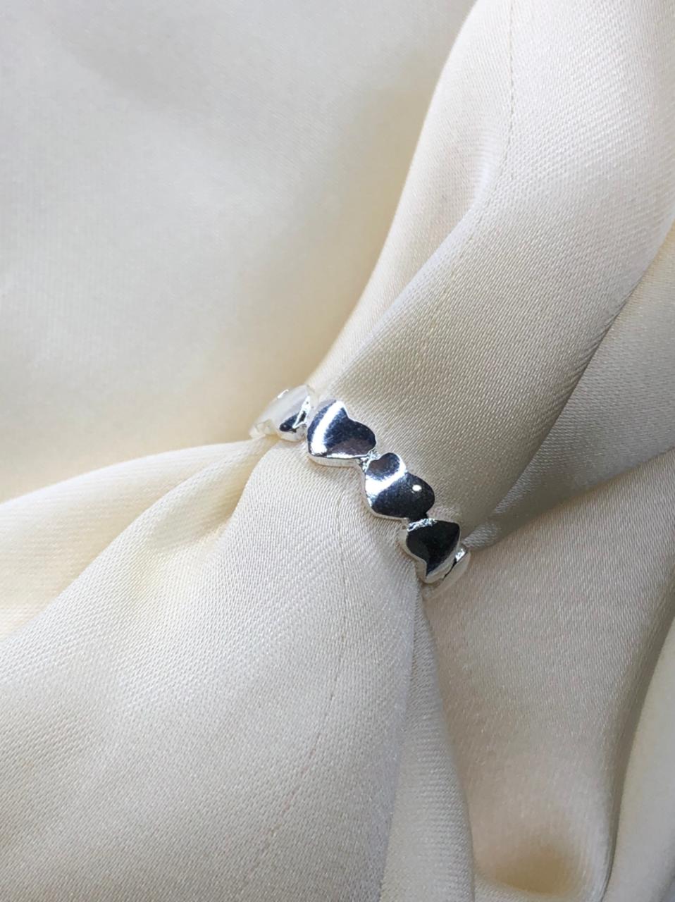 Anel Coração Inspired em Banho de Prata