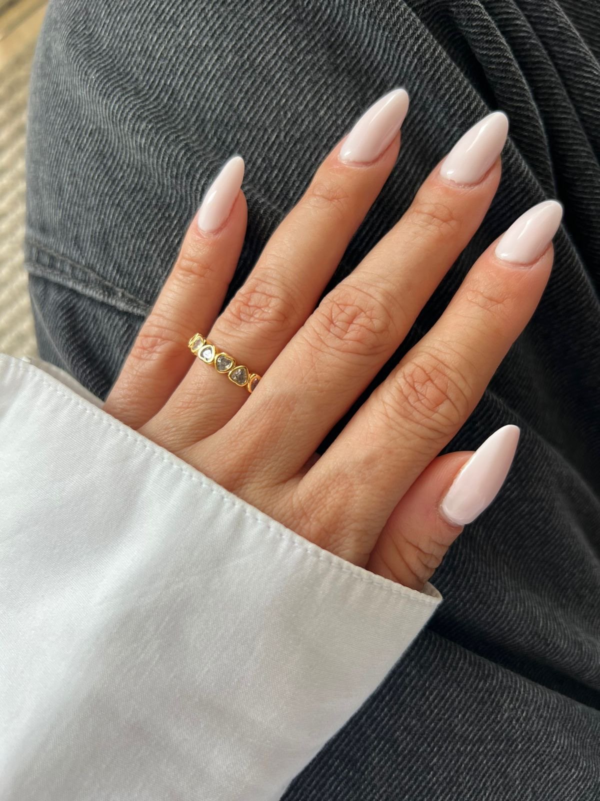 Anel Corações Zircônia Cristal em Banho de Ouro