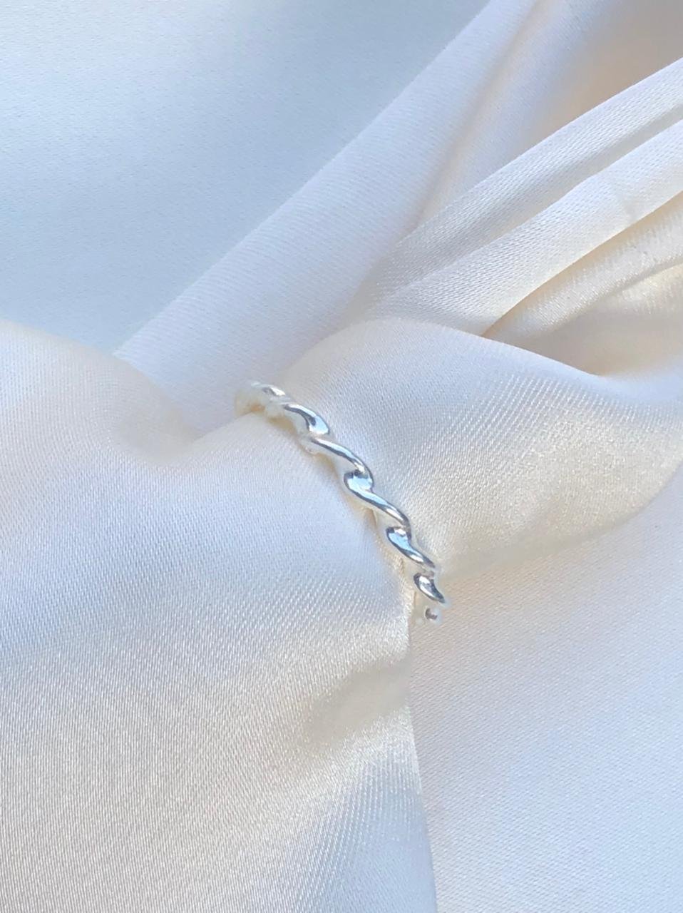 Anel Cordinha Prata 950