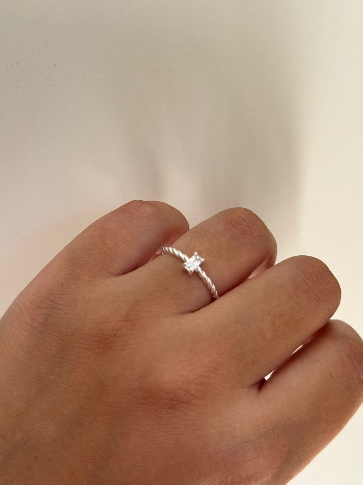 Anel Cordinha com Zircônia em Prata 950
