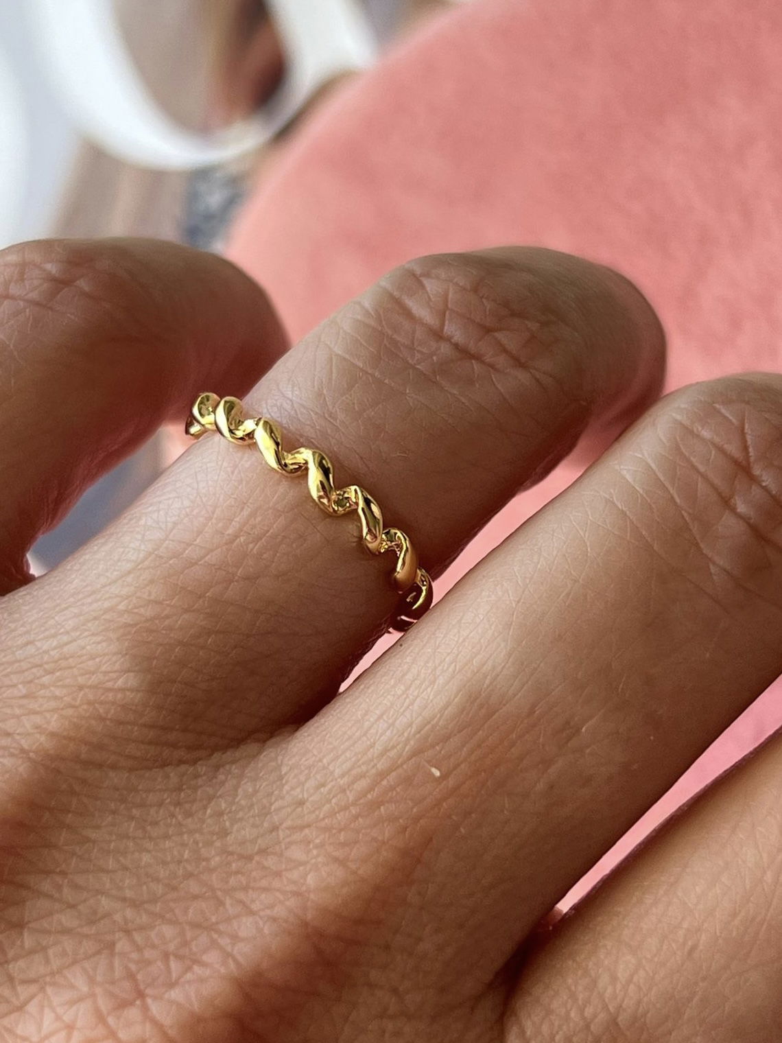 Anel Cordinha em Banho de Ouro