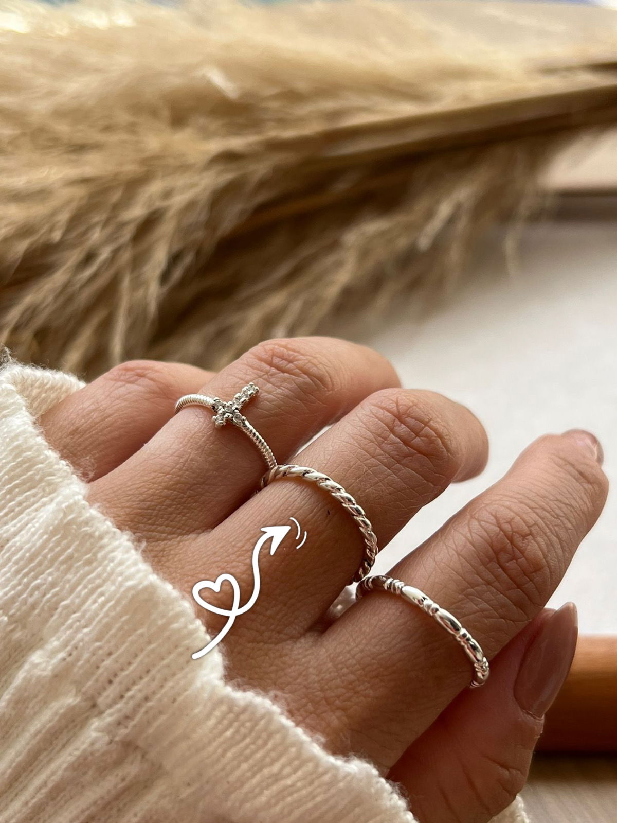 Anel Cordinha Roliça Prata 950