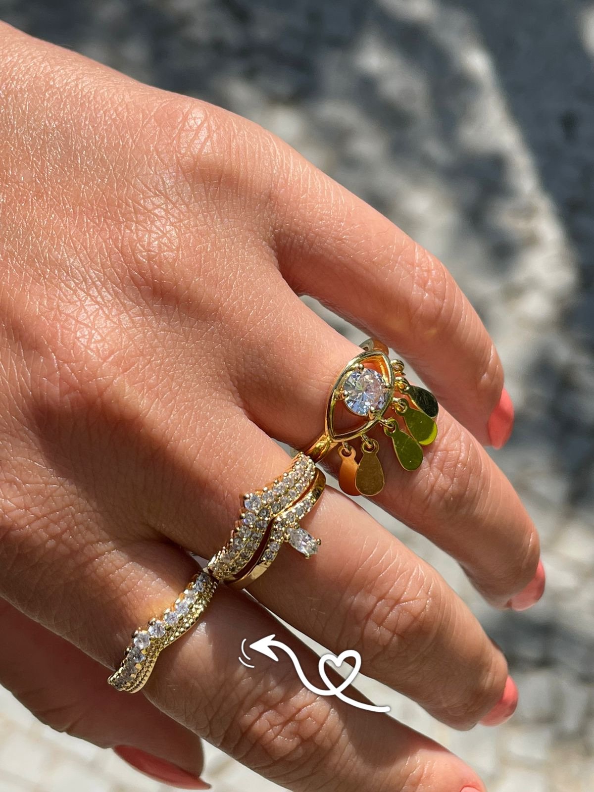 Anel Coroa Inspired em Banho de Ouro