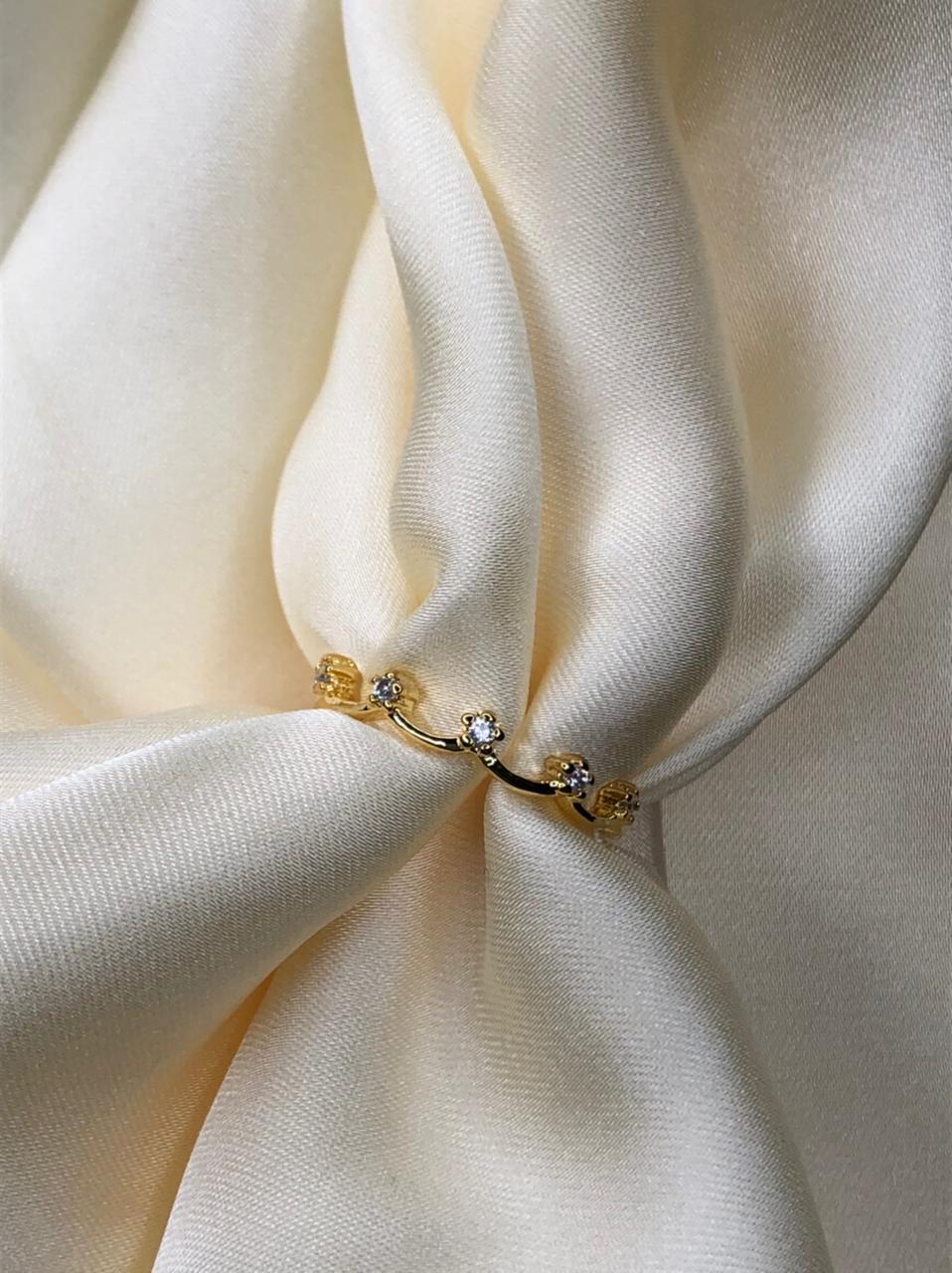 Anel Coroinha Inspired em Banho de Ouro