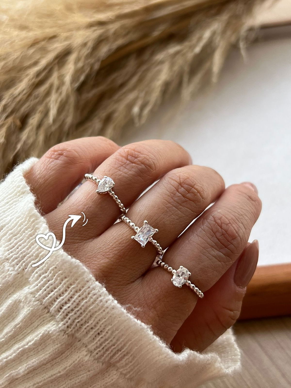 Anel CoZircônia Gota Prata 950