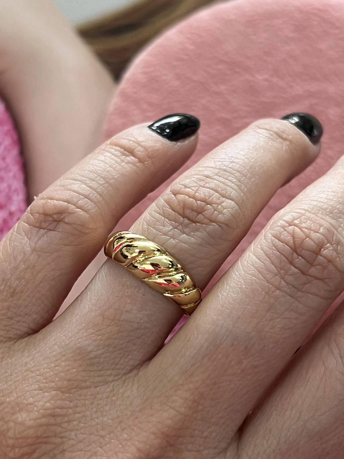 Anel Croissant Menor em Banho de Ouro