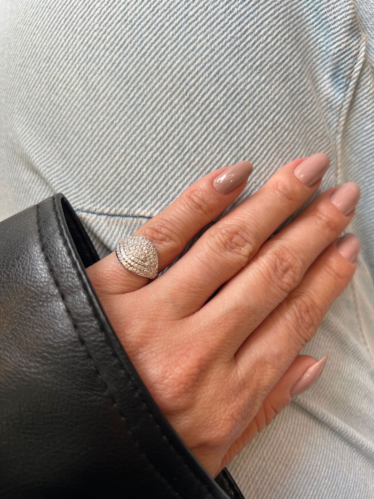 Anel Dedinho com Zircônia Cristal em Banho de Ródio Branco