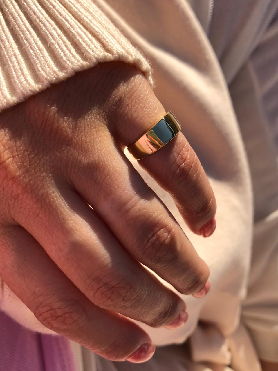 Anel Dedinho Regulável em Banho de Ouro