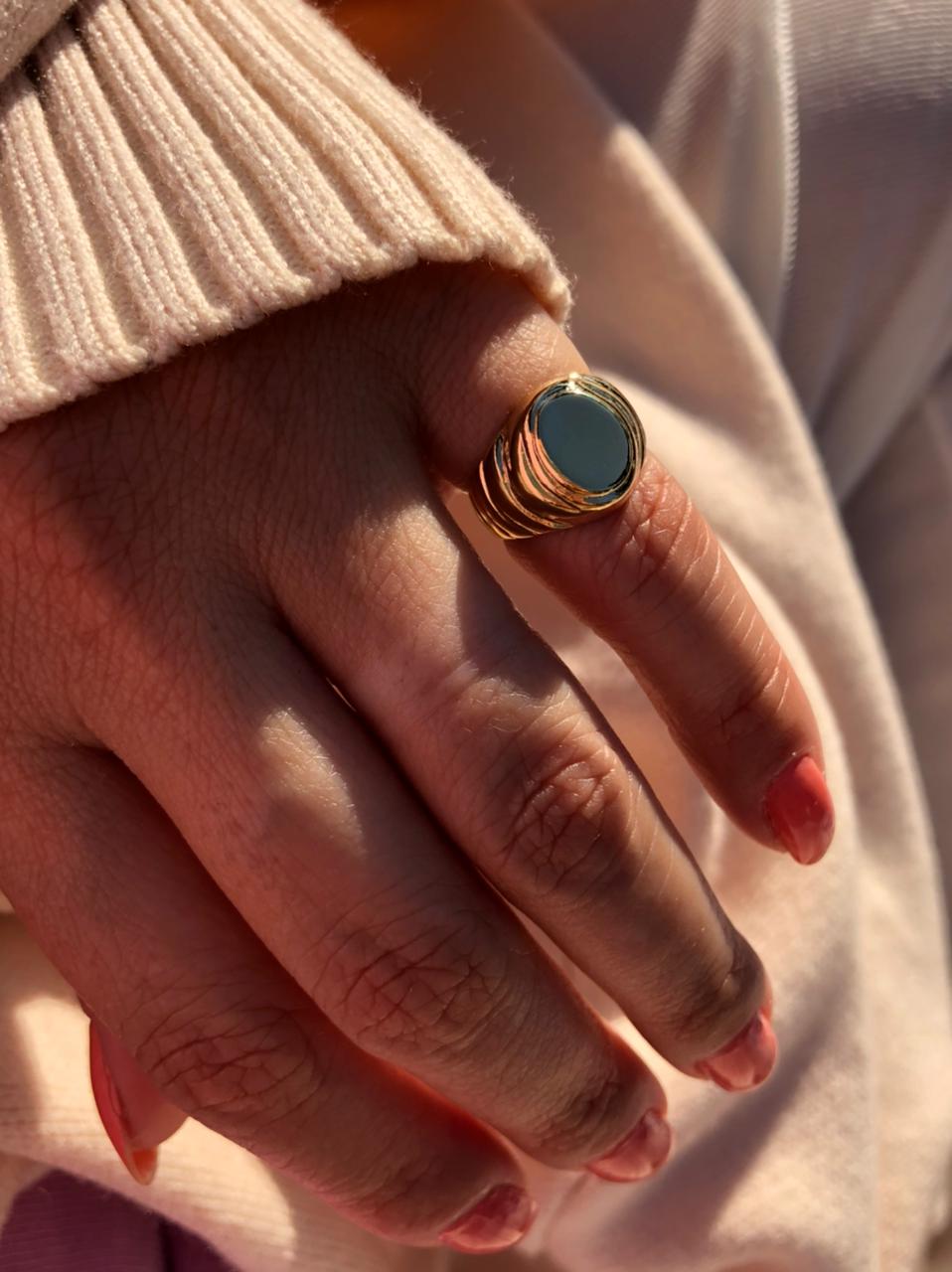 Anel Dedinho Regulável em Banho de Ouro