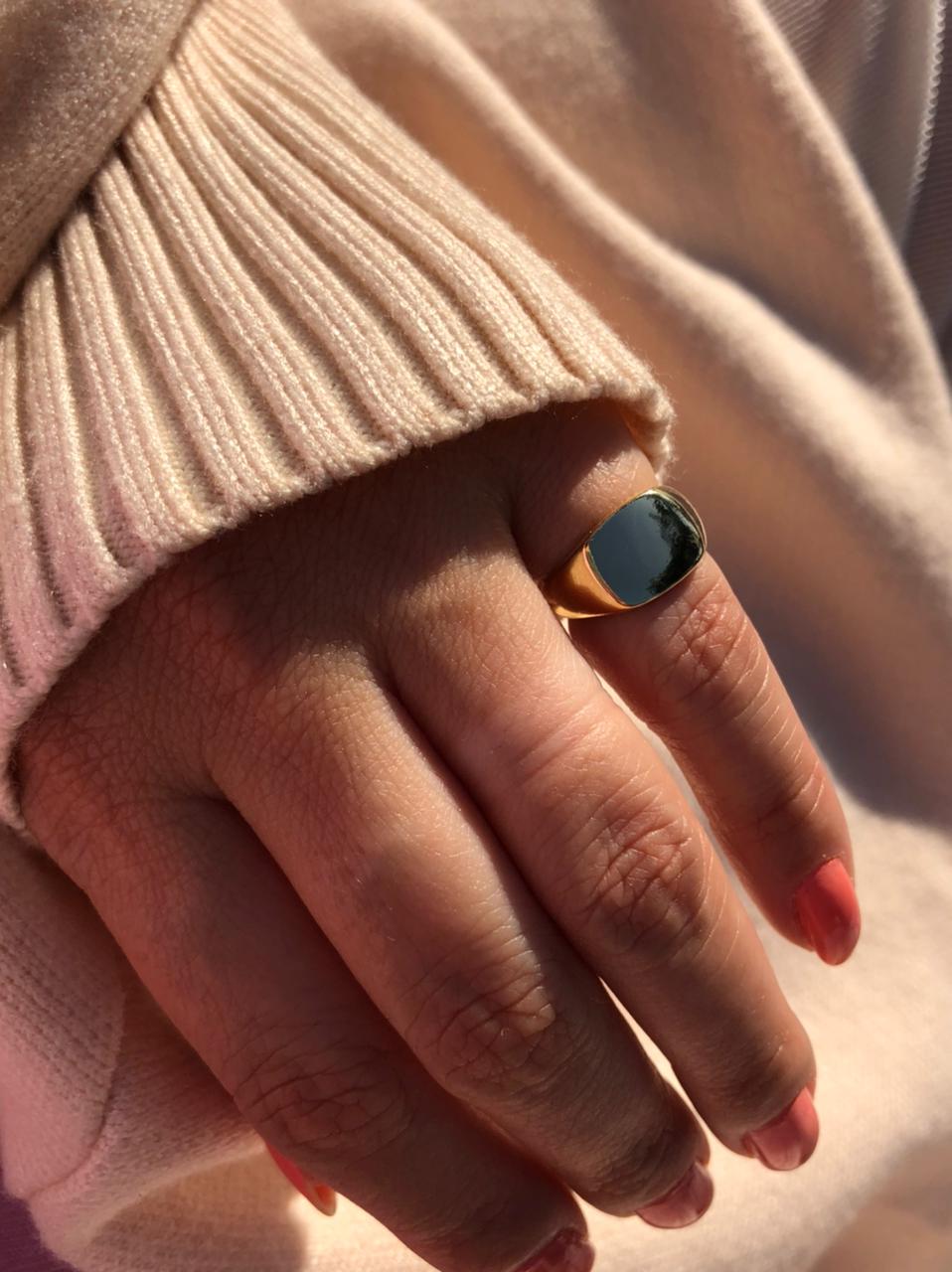 Anel Dedinho Regulável em Banho de Ouro