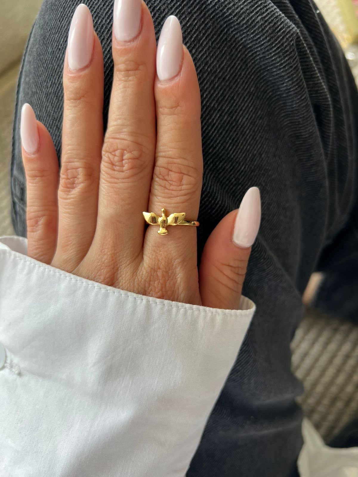 Anel Espírito Santo em Banho de Ouro