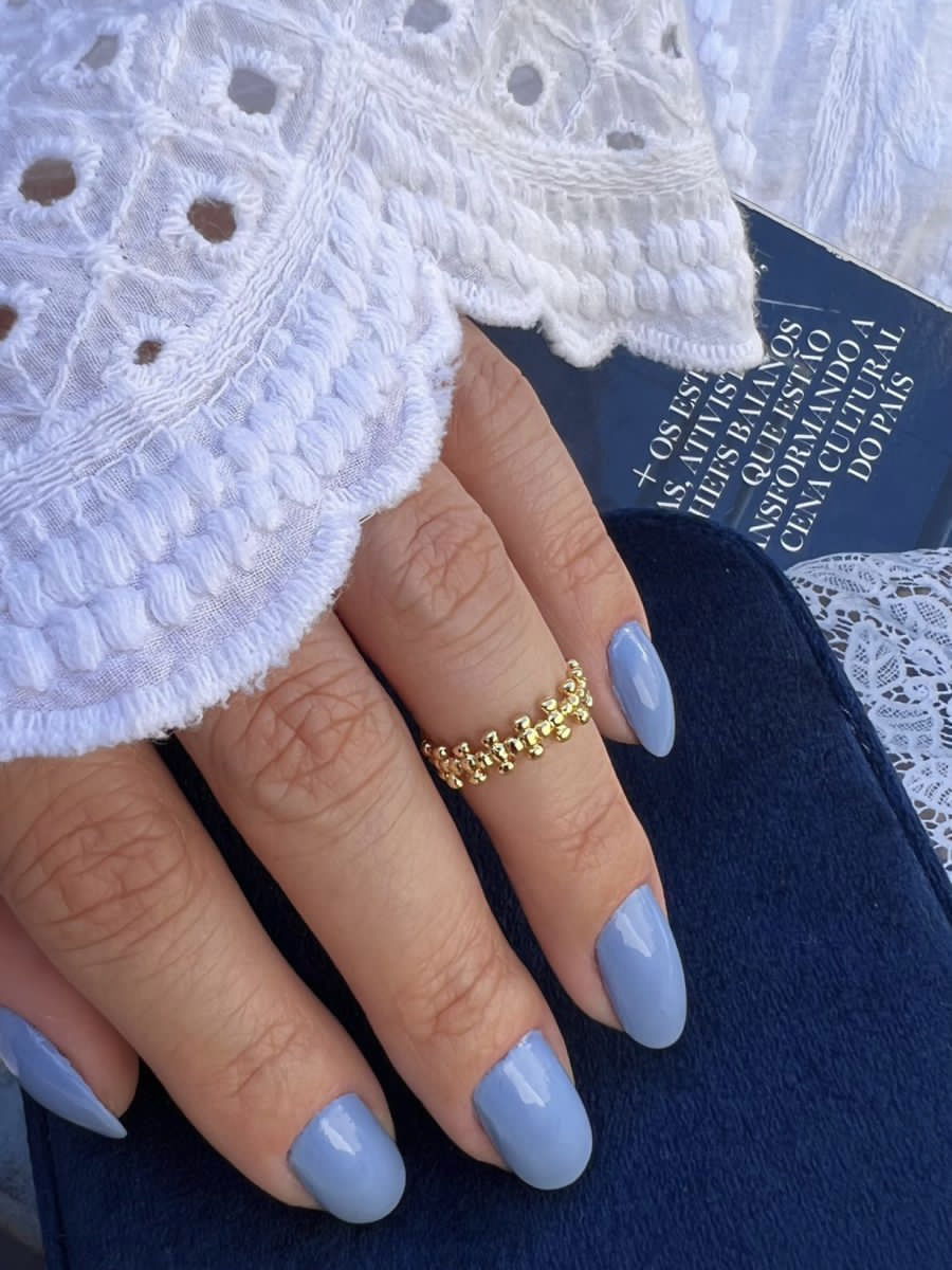 Anel Falange Florzinhas Regulável em Banho de Ouro