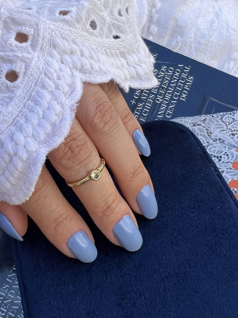 Anel Falange Ponto de Luz Regulável em Banho de Ouro