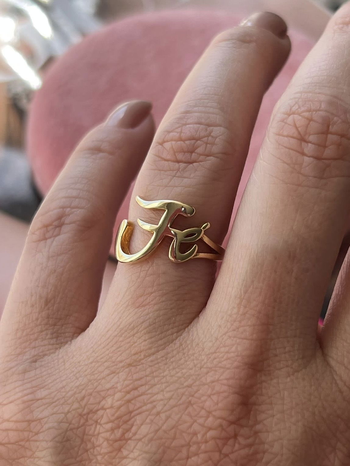 Anel Fé em Banho de Ouro