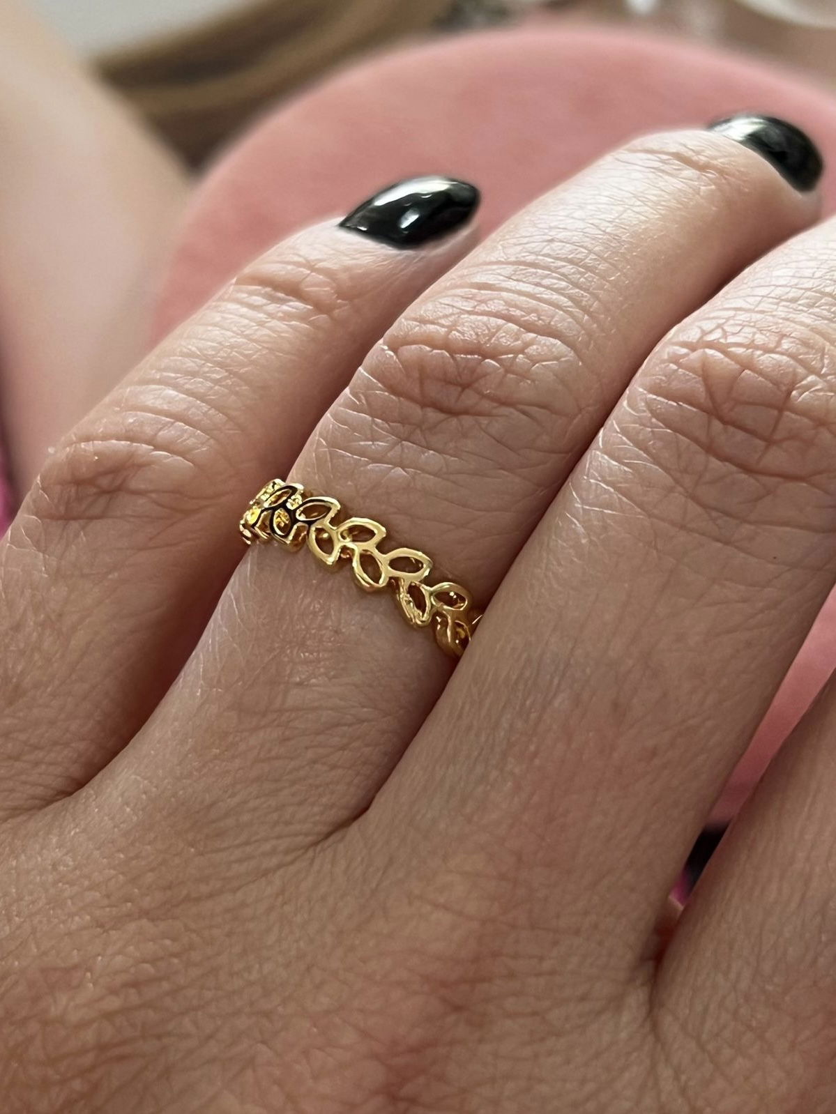 Anel Folhinha Inspired em Banho de Ouro