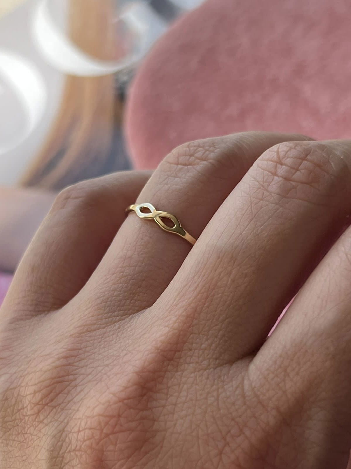 Anel Infinito fino em Banho de Ouro