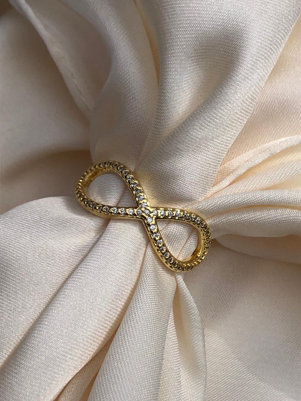 Anel Infinito Inspired em Banho de Ouro