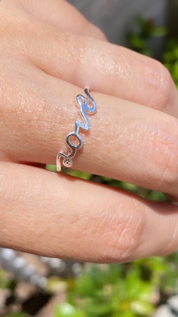 Anel Love e Coração “2 em 1” em Banho de Prata