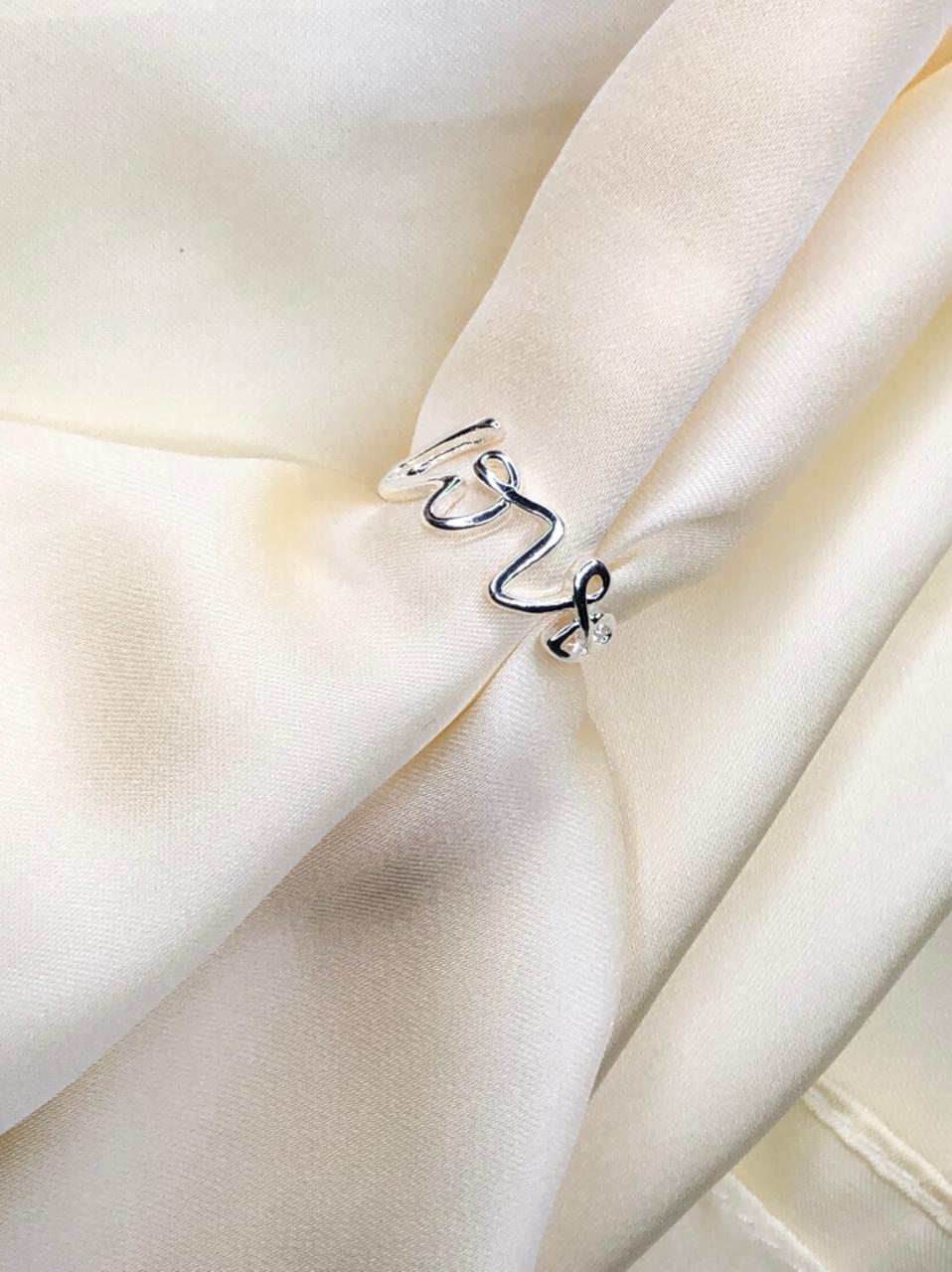 Anel Love em Banho de Prata