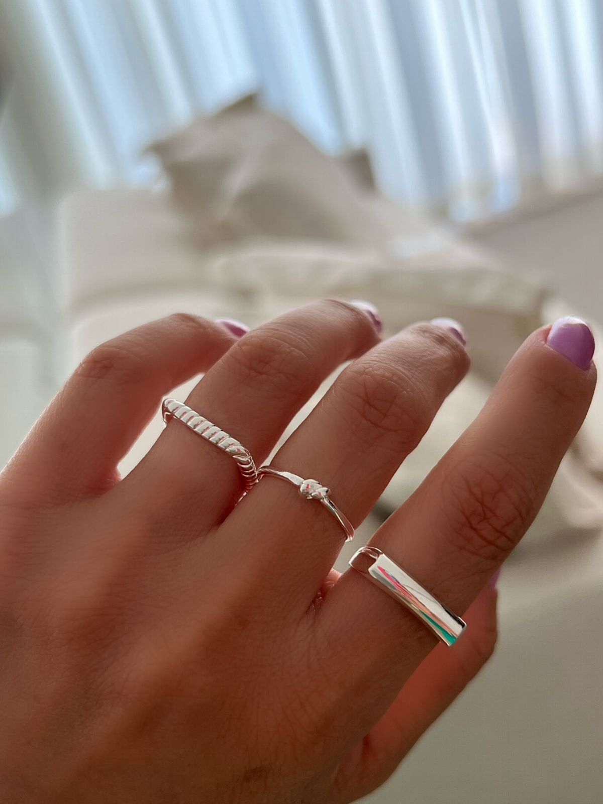 Anel Nó em Banho de Prata