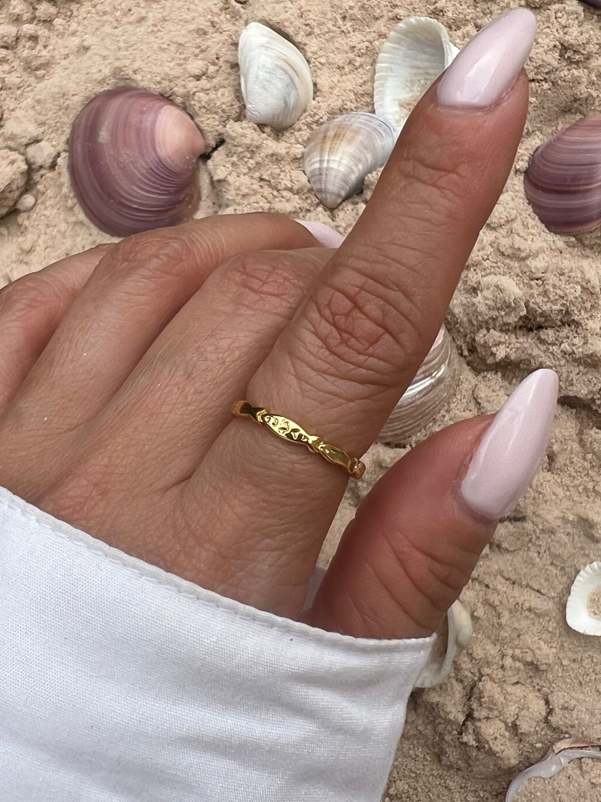 Anel Peixinho Regulável em Banho de Ouro