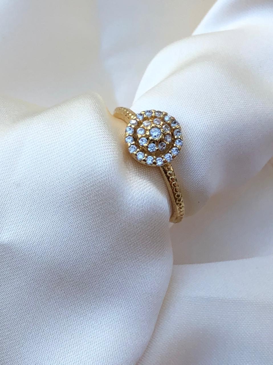 Anel Pizza Inspired em Banho de Ouro