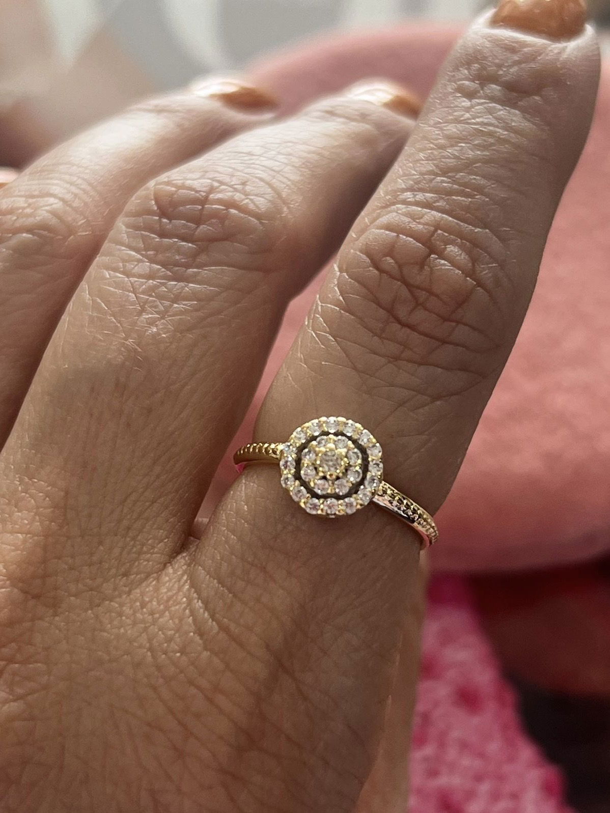 Anel Pizza Inspired em Banho de Ouro