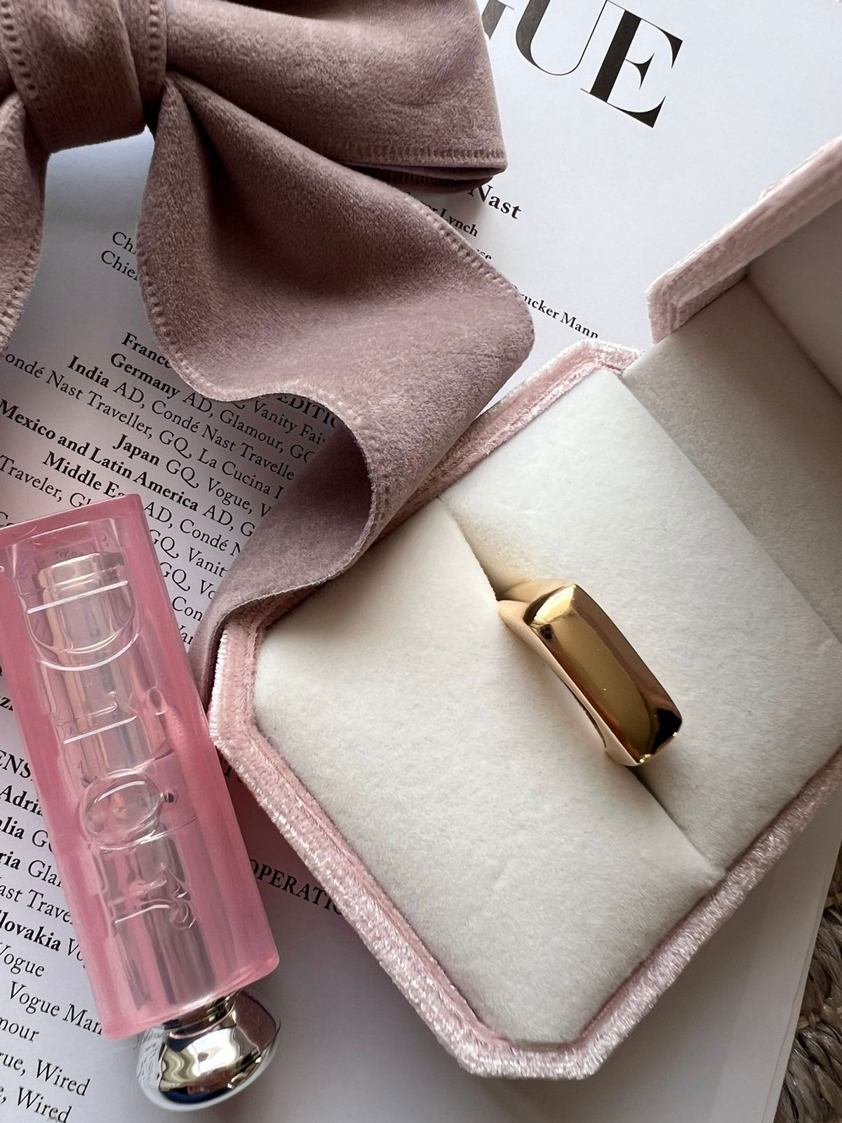 Anel Regulável Reto em Cima Liso em Banho de Ouro