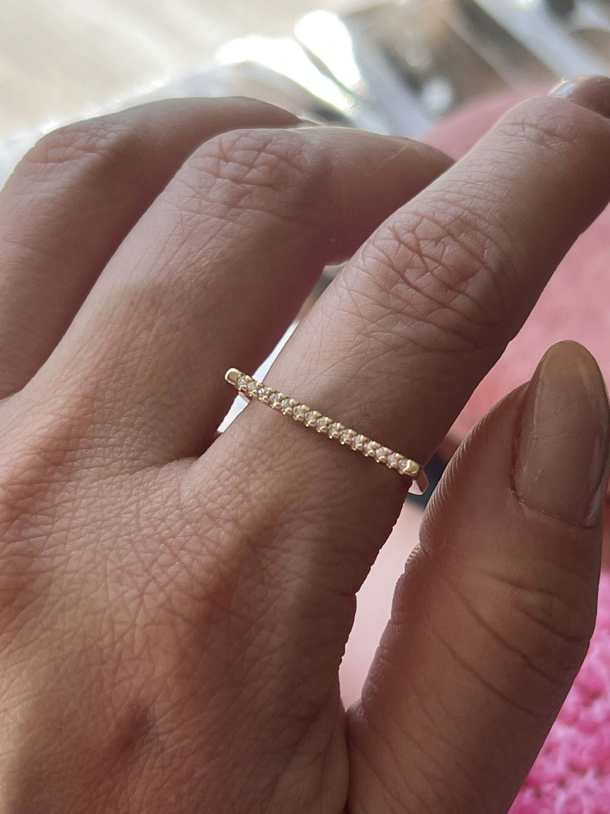 Anel Reto em Cima Inspired em Banho de Ouro