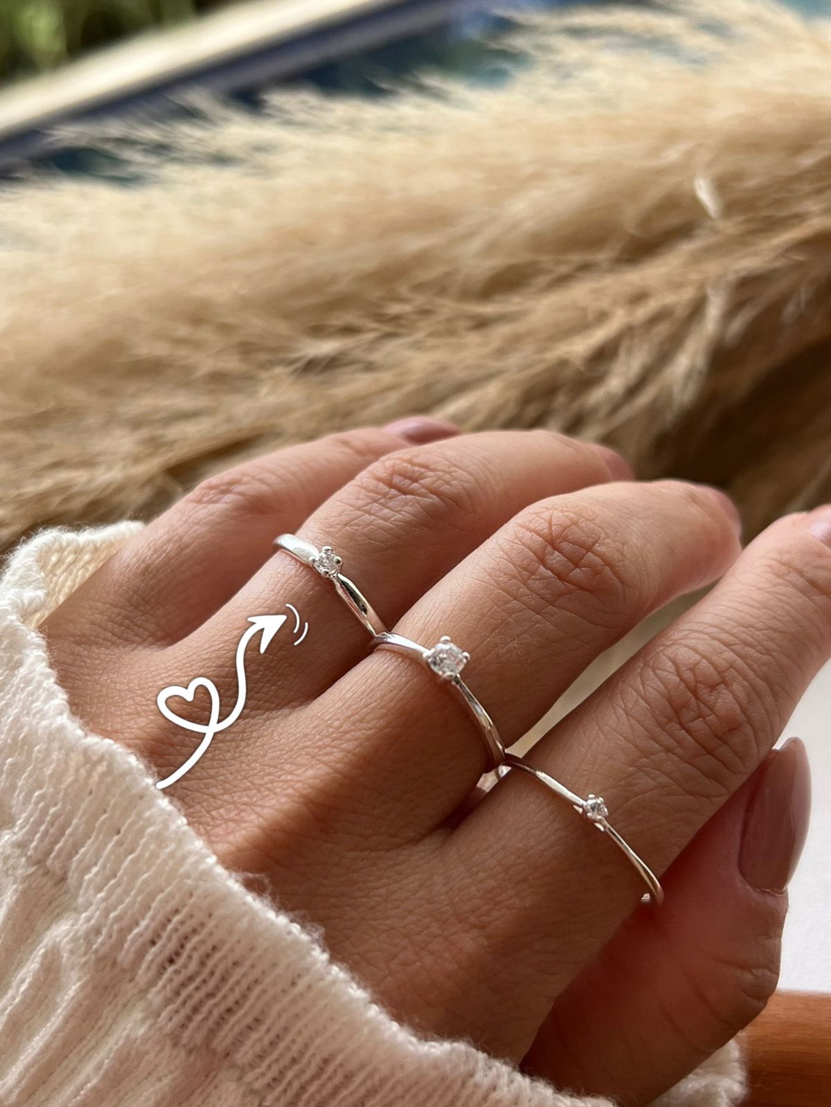 Anel Solitário com Zircônia em Prata 950