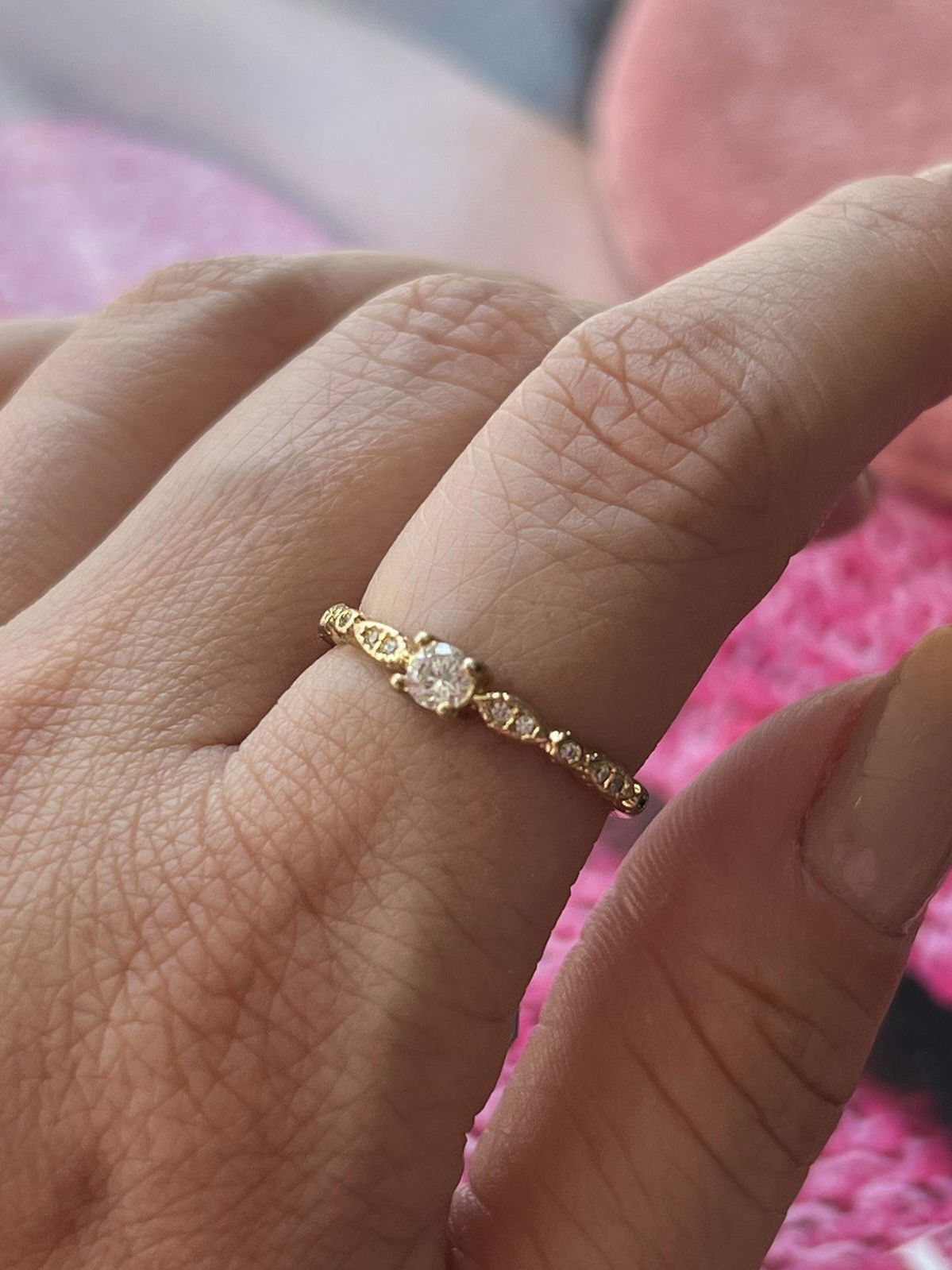 Anel Solitário em Banho de Ouro